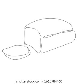 Continuous line bread. Vector line art. Bakery product for logo, packaging design, icon