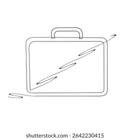  continuous line Briefcase icon. suitcase icon. luggage symbol.