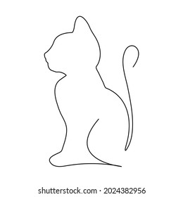 continuous line British Shorthair cat lying on a white table Viewing Copy Area Banner
