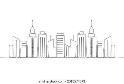 Continuous Line for Building View Vector Illustration.

Keyword