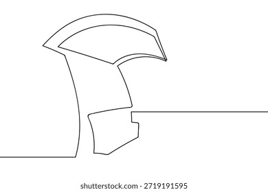 Uma linha contínua de paradas de ônibus com bancos de espera. Ilustração gráfica vetorial de design de desenho de linha única.