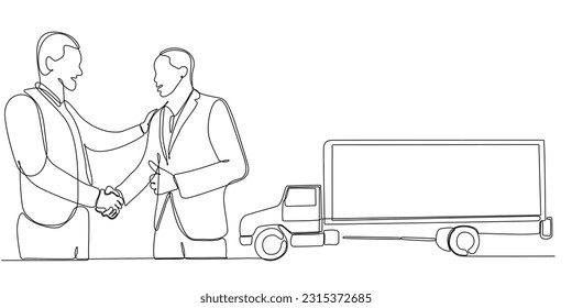 continuous line of businessmen selling cargo tracks