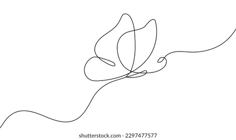 Continuous line butterfly art