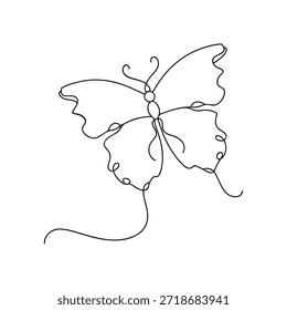 Obra de arte de mariposa de línea continua adecuada para el arte de la pared de marca minimalista y elegantes diseños creativos contemporáneos