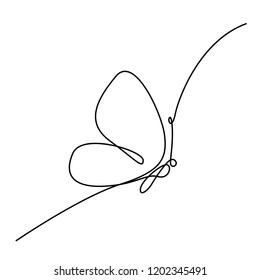 Continuous line Butterfly  Nature  Vector illustration 