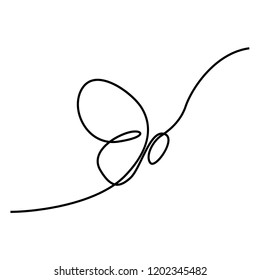 Continuous line Butterfly. Vector illustration.