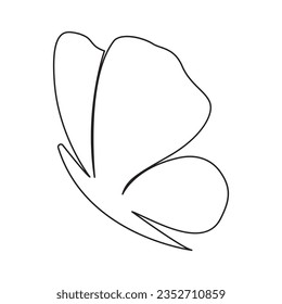 Continuous line butterfly vector illustration