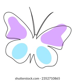 Continuous line butterfly vector illustration