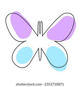 Continuous line butterfly vector illustration