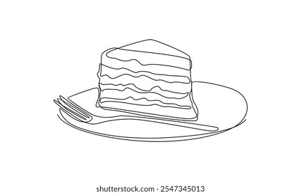 continuous line of cake on a plate