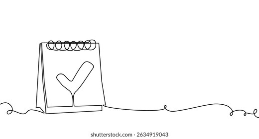 continuous line calendar icon art event time outline one agenda schedule. calender calendar line illustration appointment sketch date vector lineart paper holiday month check business day diary office