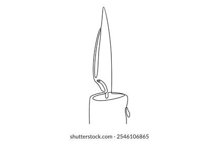 continuous line of candle light illustration