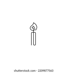 Continuous line candle. a minimalistic candle line monoline logo vector icon illustration
