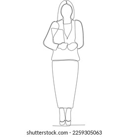 
kontinuierliche Laufbahnlinie der Frau Vektorgrafik