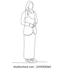 
continuous line of career woman vector illustration