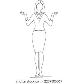 
continuous line of career woman vector illustration