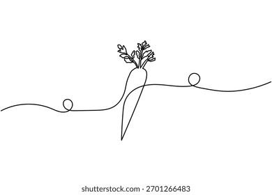 Kontinuierliche Linie Karotte Illustration einfache minimale Karotte eine Linie Art Design