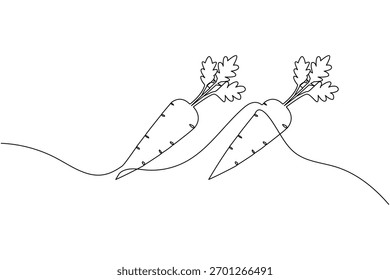 Kontinuierliche Linie Karotte Illustration einfache minimale Karotte eine Linie Art Design