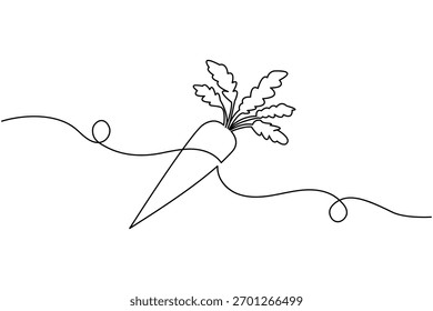Kontinuierliche Linie Karotte Illustration einfache minimale Karotte eine Linie Art Design