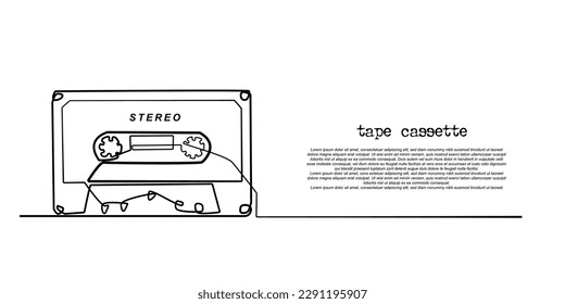 continuous line cassette tape.one line cassette tape image.single line cassette tape antiquity