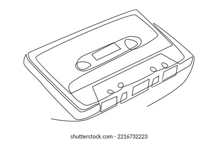 continuous line of cassette tape ribbon