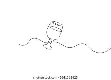 Continuous line champagne cheers clinking glasses art