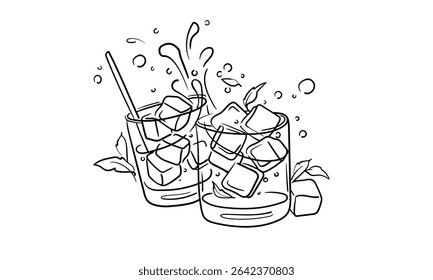 O champanhe de linha contínua anima uma arte de linha, contorno de desenho contínuo. Mãos brindando com copos de vinho com bebidas. Torradas brinde decoração festiva para férias. Ilustração vetorial	