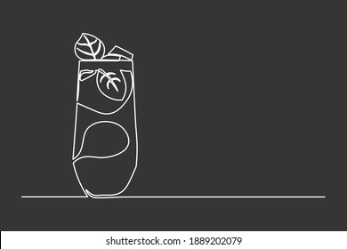 Continuous line Champagne glass Drink celebrate the party Happiness Simple hand drawn