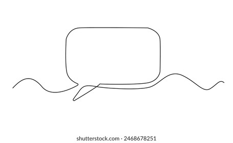 continuous line of chat bubble icons.one line drawing of conversation dialogue bubbles.chat icons for comics, story books and others