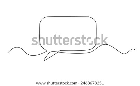 continuous line of chat bubble icons.one line drawing of conversation dialogue bubbles.chat icons for comics, story books and others