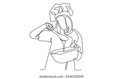continuous line of chef cooking food