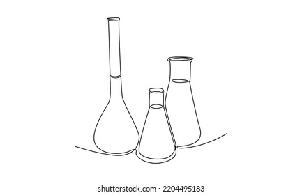 Continuous line of Chemical lab retorts