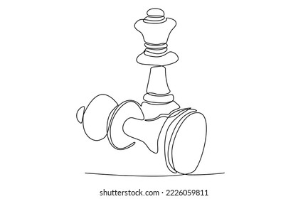 Continuous line of chess game concept