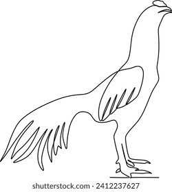 continuous line chicken animal black and white illustration
