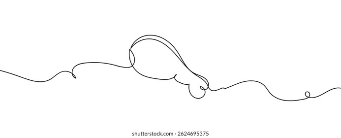 Continuous line, chicken leg, food hand drawn line drawing illustration, vector, transparent background.