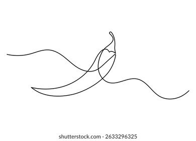Ilustración de chile de línea continua Vector aislado