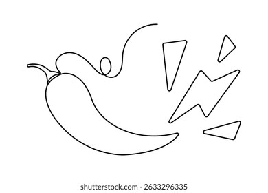Ilustración de chile de línea continua Vector aislado