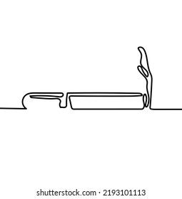 continuous line cigarette sign concept icon
