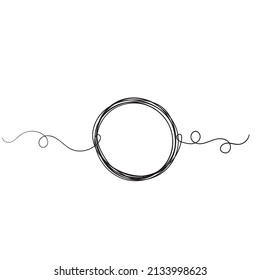 Continuous line circle illustration isolated vector