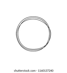 Continuous line circle. Minimalism art. Vector illustration.
