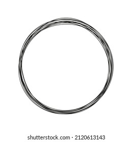 Continuous line circle. Minimalism linear art concept. Vector isolated on white.