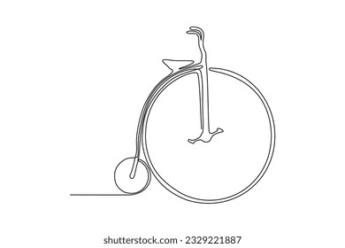  continuous line circus bike vector illustration