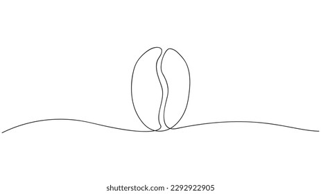 Línea continua de frijol de café. Ilustración del vector