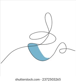 Línea continua de granos de café, arte de línea