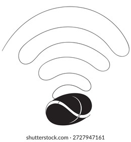 durchgehende Linie Kaffee und Wi-Fi Illustration für Logo oder Design Element.