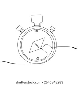  continuous line Compass icon logo design. arrow compass icon sign and symbol