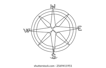 continuous line of compass illustration