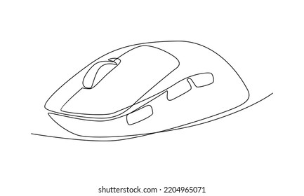 continuous line of computer mouse. Cursor tool for digital display