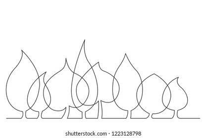 continuous line concept sketch drawing of trees as leaves symbol