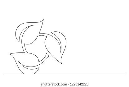 continuous line concept sketch drawing of renewal green energy symbol